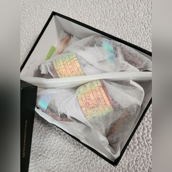 Akira NIB Gorgeous Rainbow Sequin Sandals - Picture 11 of 12